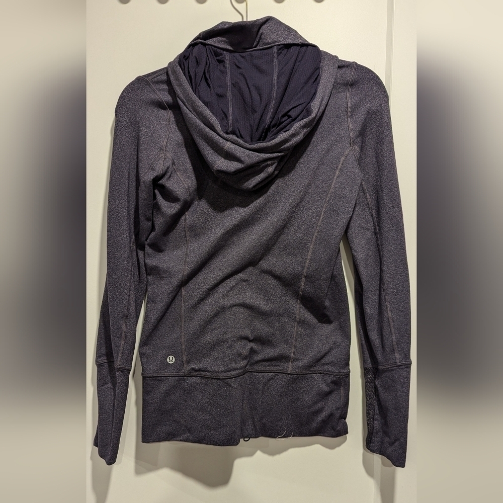 Lululemon Hooded Stride Jacket Heathered Charcoal Grey and Purple - Picture 2 of 10